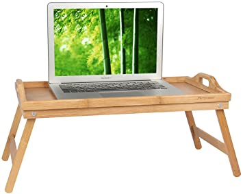 Bed Tray Table with Folding Legs,Serving Breakfast in Bed or Use As a TV Table, Laptop Computer Tray, Snack Tray