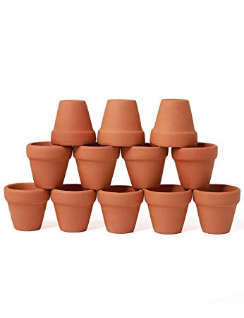 YXMYH 12 Pcs Small Mini Terracotta Pot Clay Pots 2'' Clay Ceramic Pottery Planter Cactus Flower Pots Succulent Pot Drainage Hole- Indoor/Outdoor Plant Crafts