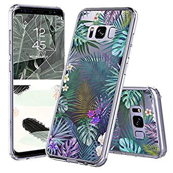 Galaxy S8 Plus Case, Galaxy S8 Plus Clear Case, MOSNOVO Tropical Palm Tree Leaves Clear Design Printed Transparent Plastic Case with TPU Bumper Case Cover for Samsung Galaxy S8 Plus (2017)