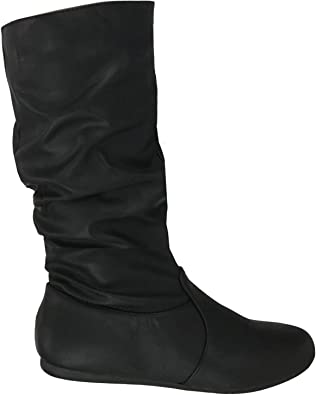Wells Collection Womens Boots Soft Slouchy Flat to Low Heel Under Knee High