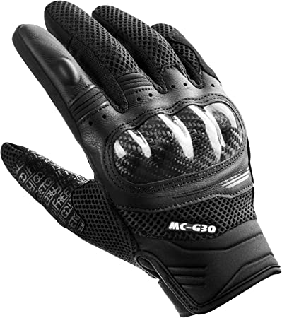 FREETOO Carbon Knuckle Armor Motorcycle Gloves for Men Women, Breathable Leather Road Riding Gloves with TPR Palm Protection, Lightweight and Extra Grip Motorbike Gloves Touchscreen Compatible