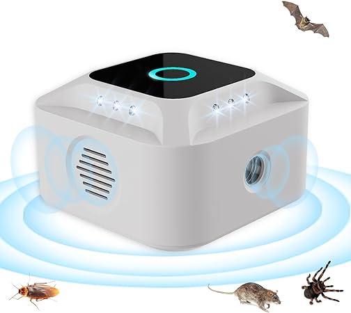 Ultrasonic Pest Repeller, Mice Repellent Plug-in, Rodent Repellent Electronic, Mouse Repellent & Rat Deterrent, Rat Control with Ultrasounds 12 Strobe Lights, for RV Garage Indoor Use