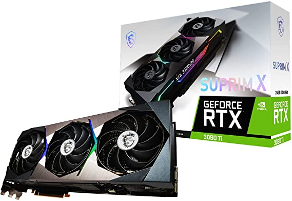 MSI Gaming GeForce RTX 3090 Ti 24GB GDRR6X 384-Bit HDMI/DP Nvlink Tri-Frozr Ampere Architecture OC Graphics Card (RTX 3090 Ti SUPRIM X 24G)