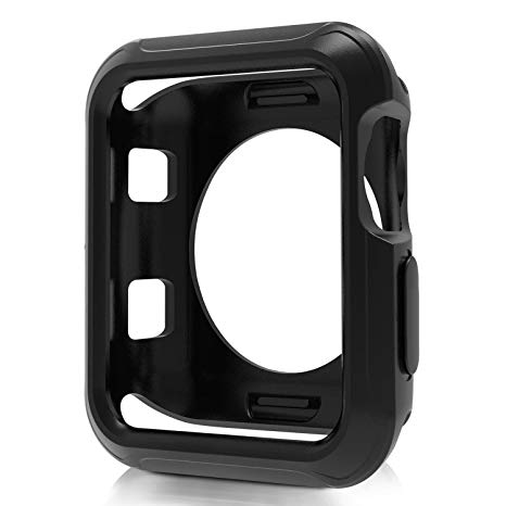 Venus Zechariah Compatible Apple Watch Case 38mm 42mm，Shock-Proof and Shatter-Resistant Protector Bumper Compatible Apple Watch Series 3/2/1 Sport＆Edition(Black, 42mm)