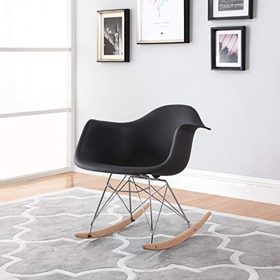 Modern EAMES Style Rocking Armchair Natural Wood Legs (Set of 2)