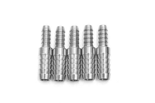 LTWFITTING Bar Production Stainless Steel 316 Barb Splicer Mender 3/8" Hose ID x 1/4" Hose ID Fitting Air Water Fuel Boat (Pack of 5)