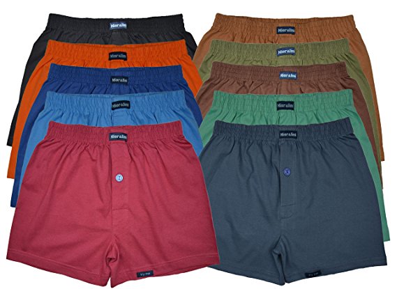 10 Boxers 100% Cotton Classic & More Colors Easy & Soft Boxer Shorts For 10 Multipack Boxershort For Man and Boys Underwear 2XS XS S M L XL