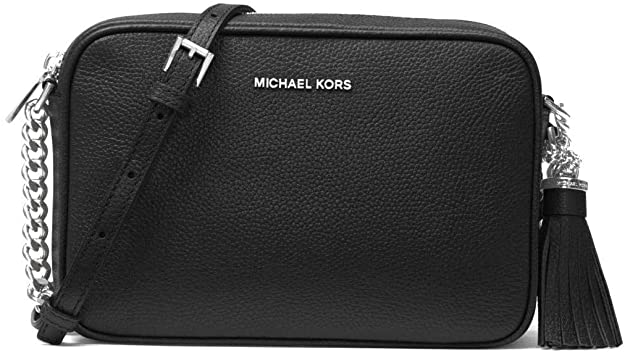 Michael Kors Medium Leather Camera Crossbody Bag (Black)