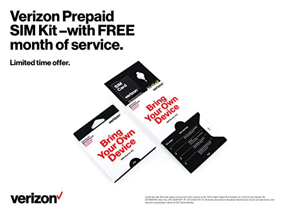 Verizon Prepaid Sim Kit with FREE 2nd Month of Service