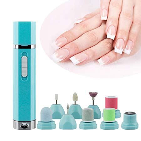 Electric Nail Drill Bits 9 in 1 Drill Set For Acrylic Nails Manicure Home Pedicure Gel Nail Grinder Kits Professional Portable Machine Nail File