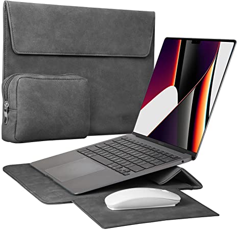 TOWOOZ for 2018-2021 MacBook Air/MacBook Pro 13-14 inch Laptop Sleeve Case with Mouse Mat , Thin, Shockproof, Laptop Case for MacBook Air/MacBook Pro 13-14inch Sleeve Case