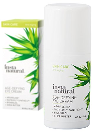 InstaNatural Age-Defying Eye Cream - Advanced Skin Firming and Hydrating Formula - With Matrixyl Synthe 6, Argireline and Bisabolol - Multitasking Ingredient Blend - 0.5 oz.