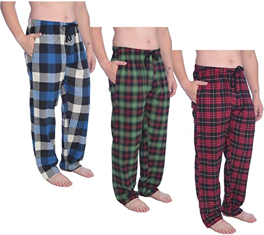 Beverly Rock Men's 100% Cotton Flannel Plaid Lounge Pants Available in Plus Size