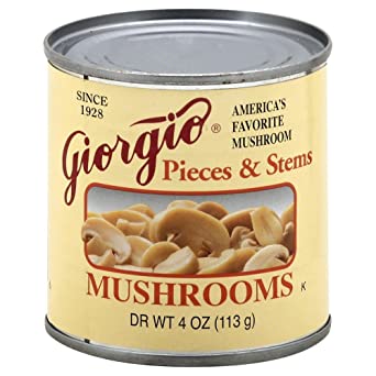 Giorgio Mushrooms, Pieces N Stems, 4-ounce (Pack of 12)