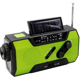 Mexia Solar Crank Radio AM/FM/NOAA Weather Alert Radio with Flashlight And Reading Lamp,2000 Mah Power Bank