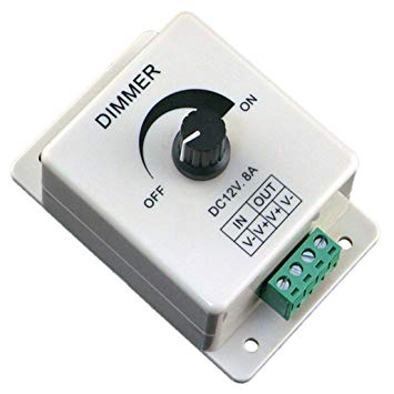 Tuscom 12V 8A PIR Sensor LED Strip Light Switch Dimmer Brightness Adjustable Controller
