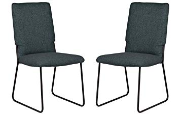 Rivet Ferry Industrial Dining Chair, 36"H, Pack of 2, Blue/Green