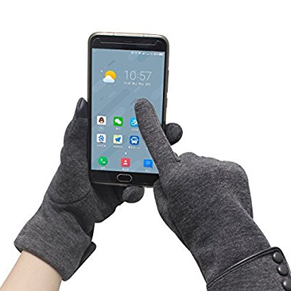 URSMART Womens Winter Touch Screen Phone Fleece Windproof Gloves Warm Wear