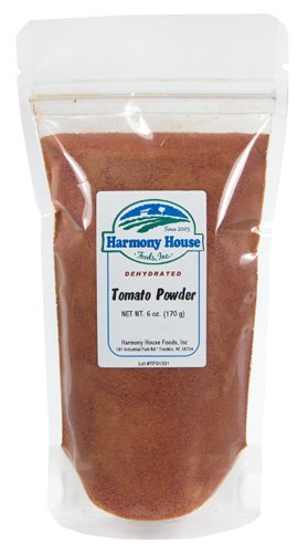 Harmony House Foods Dried Tomato Powder (6 oz, ZIP Pouch) for Cooking, Camping, Emergency Supply, and More