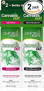 California Scents Car Air Freshener Cannabis Out Spray, Cannabis Odor Eliminator Variety Pack, 3 Oz Each, 2 Pack