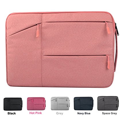 11.6 Inch Chromebook Case, Water-Resistant Shockproof Laptop Sleeve Bag with Handle for Acer Chromebook R11, HP Stream 11, Samsung Chromebook 3 11.6" and More 11.6-12" Notebook Carrying Case, Pink