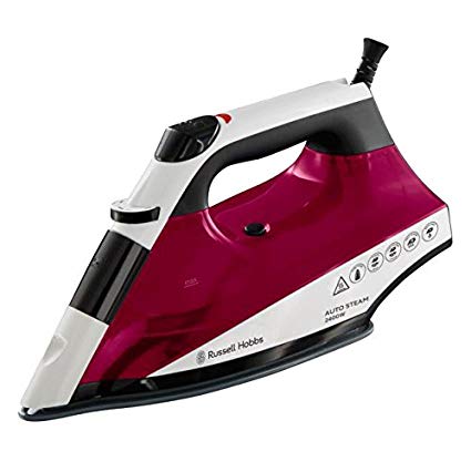 Russell Hobbs Auto Steam Pro Non-Stick Iron 22520, 2400 W - White and Red