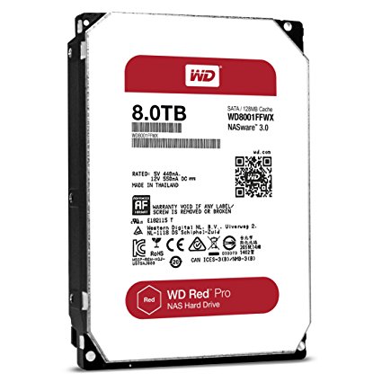 WD Red Pro 8TB 3.5-Inch SATAIII 7200rpm 128MB Cache NAS Internal Hard Drive (WD8001FFWX)