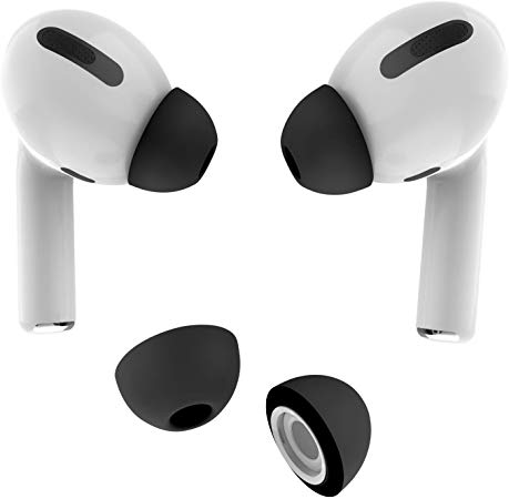 Allbingo Ear Tips Compatible with Airpods Pro, 2 Pairs Silicone Anti-Slip Replacement Earbuds Cover Accessories Small Medium Large Compatible for Apple AirPods Pro (Small, Classic Black)