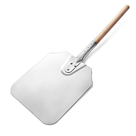 New Star Foodservice 50219 Aluminum Pizza Peel, Wooden Handle, 9 x 11 inch Blade, 26 inch overall