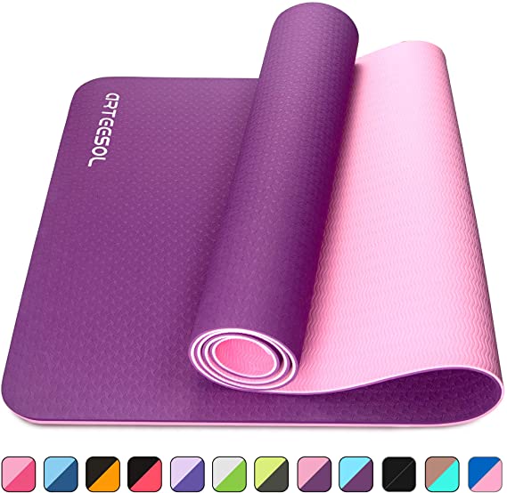 arteesol Exercise Mat, Anti-Tear Eco Friendly Yoga Mat, Non-Slip 6mm Thick Large Fitness Mat with Carry Straps, Premium for Pilates, Fitness, Women and Men 183 cm x 61 cm x 6 mm