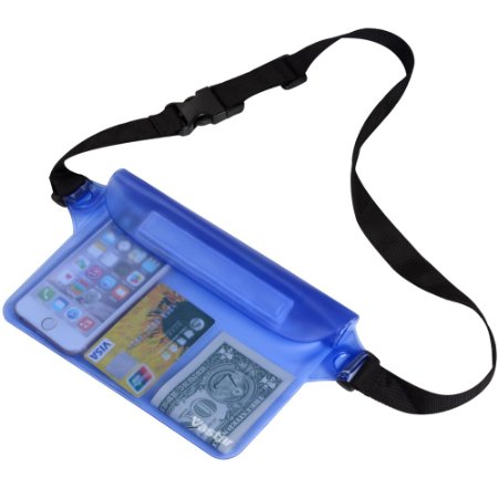 Vastar Waterproof Pouch Bag Case with Waist Strap for Beach Swimming Boating Kayaking Fishing Hiking Camping - Protect iPhone Cell Phone Camera Cash MP3 Passport Documents From Water Sand Snow Dust and Dirt