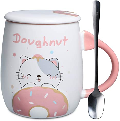 Teagas Funny Cute Mugs for Women the Office Home Mug Coffee Tea Cup Cat Mug Gift for Thanksgiving and Christmas 13.5OZ