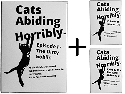 450 NEW Cards For Horrible People, An Expansion Against Humanity, Cats Abiding Horribly Bundle Includes Episode I, II, III like Crabs Adjust Humidity Guards Against Insanity Cocks Abreast Hostility