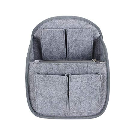 Luxja Mini Backpack Organizer, Small Felt Organizer Insert for Backpack, Gray