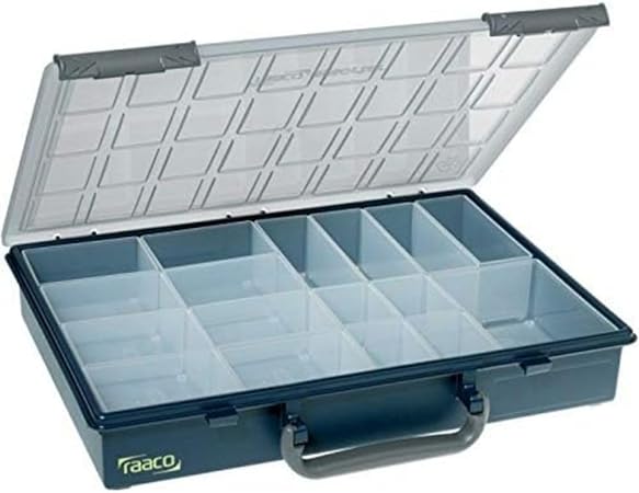 Raaco 136228raaco Compartment box Assorter PSC 55 4x8-17, Polypropylene,337x258x57 mm,Blue/Transparent
