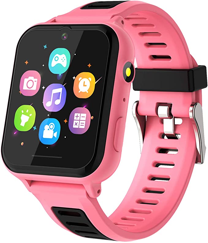 Kids Smart Watch, Kids Game Smartwatch for Boys Girls with Camera Video Alarm Clock Record Music Player Calculator HD Touch Screen Children Wrist Watch for Kids Age 4-12 Birthday Gift(Pink)