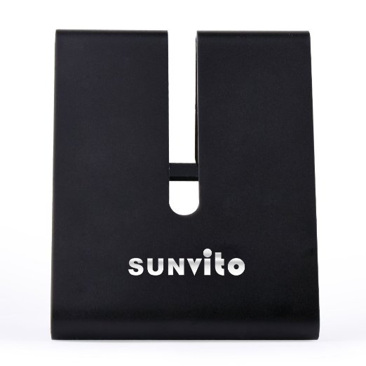 Sunvito Solid Aluminum Metal Desktop Stand for E-reader iPhone6 6 iPad Touch Mini iPhone HTC Samsung Tablet Black