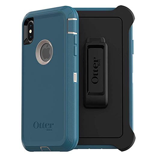 OtterBox Defender Series Case for iPhone Xs/iPhone X and Belt Clip Holster fits OtterBox Cover with iPhone Xs/X Tempered Glass Screen Protector - Big SUR (Pale Beige/Corsair)
