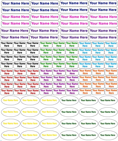 GILBIN 117 Personalized Waterproof Name Labels Personalized with Your Name -Washer & Dryer Safe, School, Camp, Nursing Care, Toys, Organizing,( Laminated Optional)