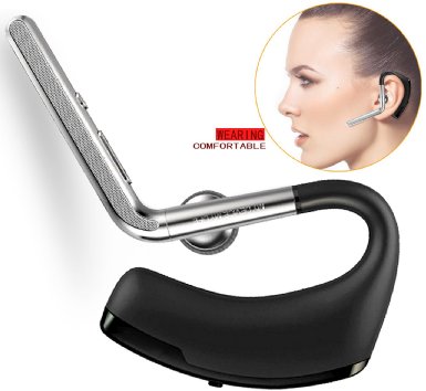 Bluetooth HeadsetARKEY remaxt-5 Wireless Bluetooth 41 HD Stereo Headphonesearbuds Earpieces with Microphone - noise cancelling Hands Free for IOSAndroid cell phone Metal Gray