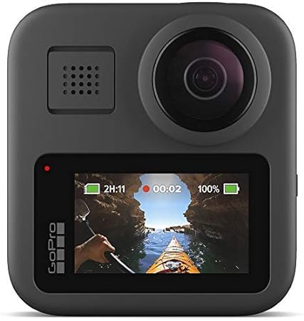 GoPro MAX — Waterproof 360   Traditional Camera with Touch Screen Spherical 5.6K30 HD Video 16.6MP 360 Photos 1080p with Spare Max Battery, Sandisk 64GB Memory Card, and Ritz Gear Card Reader