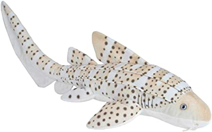 WILD REPUBLIC Zebra Shark Plush, Stuffed Animal, Plush Toy, Gifts for Kids, Living Ocean 30" , Beige