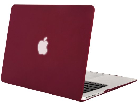 Mosiso MacBook Air 13 Case Soft-Touch Plastic See Through Hard Shell Snap On Case Cover for MacBook Air 133 A1466 and A1369 Wine Red with One Year Warranty