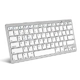 Caseflex Ultra Slim Wireless Bluetooth Keyboard For All iOS iPad Android Mac and Windows Devices - Silver and White