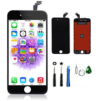 Replacement LCD Display & Touch Screen Digitizer Assembly iPhone 6 4.7inch (Free tool kit included) (Black)