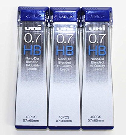 strength & Deep & smooth -Uni-ball Extra Fine Diamond Infused Pencil Leads, 0.7 Mm-hb-[nano Dia]40 Leads X 3 Pack/total 120 Leads