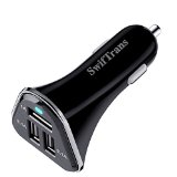 Car Charger SwiftransTM 3 Port Rapid Cigarette USB Car Charger With 5V 52A 30W for iPhone iPad iPod Samsung HTC MP3 Players Smartphones Tablets and more