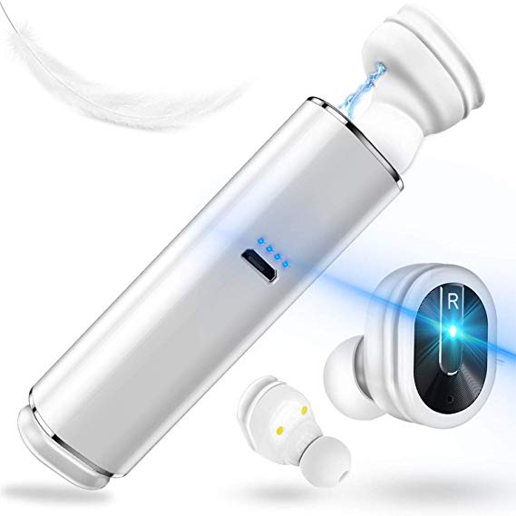 Earbuds Bluetooth Wireless, TWS Bluetooth 5.0 Headphones with Mic and Charging Case, Hi-Fi Quick-Pair Bluetooth Earphones 15H Playtime for iPhone and Android (White)