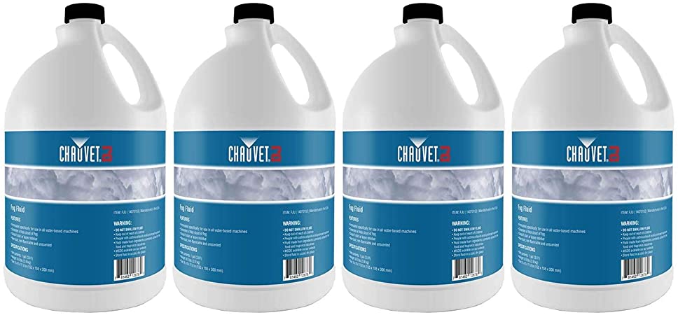 Chauvet DJ 1 Gallon of Fog Smoke Juice Fluid for Fog Machines (4 Pack) | 4 x FJU