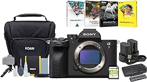 Sony Alpha 7 IV Full-frame Mirrorless Interchangeable Lens Camera (Body Only) Bundle with Battery and Dual Charger (2-Pack), Camera Case, Software Suite, Memory Card and Storage Case (6 Items)